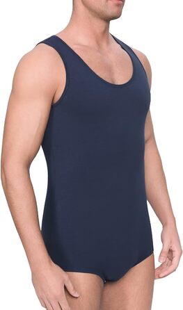 Боді Landofgenie з бавовни, темно-синій, розмір S - одноцільний костюм на бретелях для дорослих