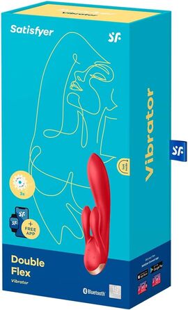 Вібратор Satisfyer Double Flex Connect з Bluetooth-додаток | Інтимні іграшки для жінок | Водонепроникний (IPX7) | З високоякісного силікону | Перезаряджається | Червоний