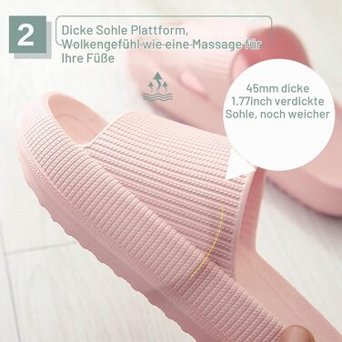 Ортопедичні капці Orthoslipper Original Wolkenschuhe з товстою м'якою підошвою, рожеві (розмір 42/43 EU)