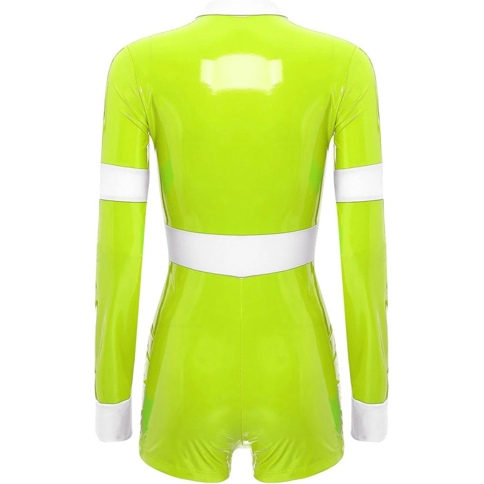 Жіноча еротична білизна GRRKDFQ для косплею, костюм з довгими рукавами, жовтий комбінезон на блискавці, розмір XL