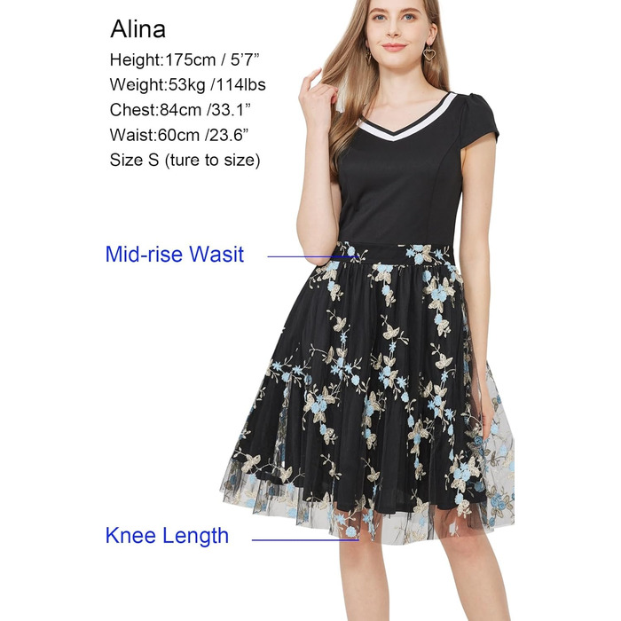 Сукня Rockabilly AXOE: святкова, з тюлю, A-силует, для вечірок та гостей на весіллі, F09 L