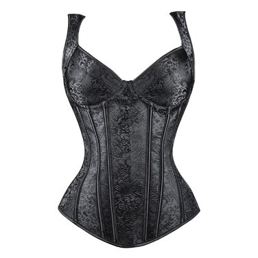 Жіночий готичний корсет-топ Kimring з жакардової тканини, чорний