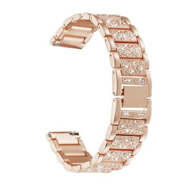 Металевий ремінець Abanen для годинників Fossil Gen 5 42mm та Gen 6 (жіночий), 18 мм, з кристалами та швидким замком, сумісний з Fossil Q Venture 3/4 покоління, колір: спорт червоне золото