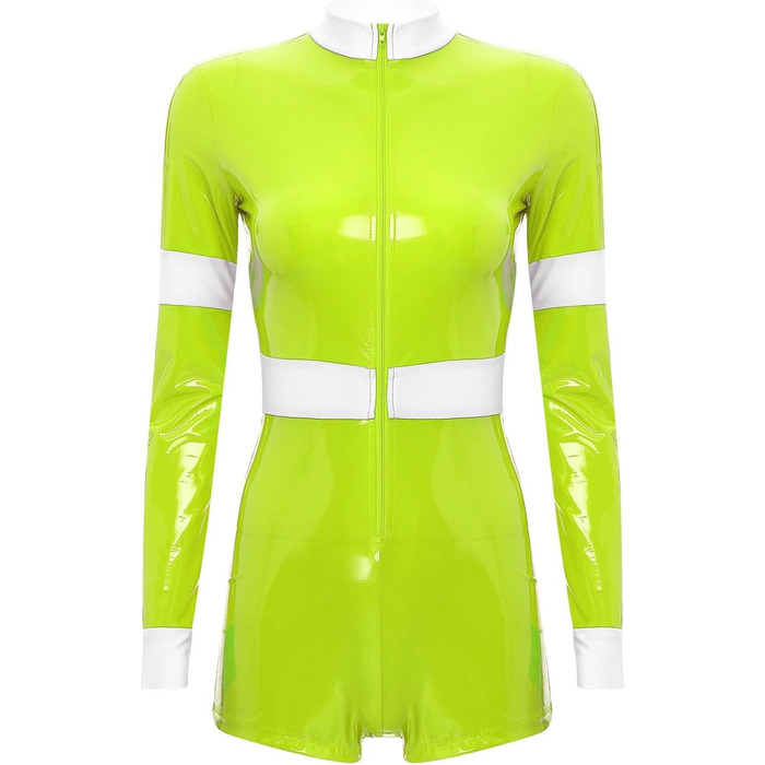 Жіноча еротична білизна GRRKDFQ для косплею, костюм з довгими рукавами, жовтий комбінезон на блискавці, розмір XL