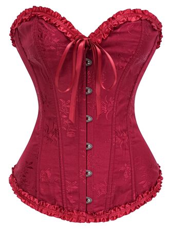 Корсет для повних грудей, спідня білизна, корсаж, весільний, атласний, червоний (M)