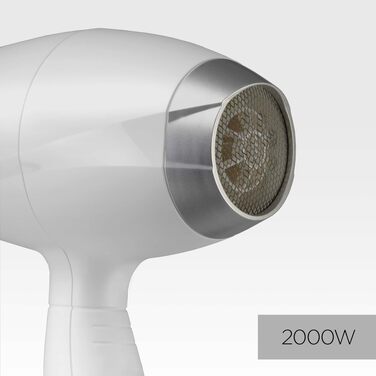 Професійний фен для волосся BaByliss Speed Pro 2000W з іонізацією Anti-Frizz, 3 температурні та 2 швидкісні режими, білий, 6704WE