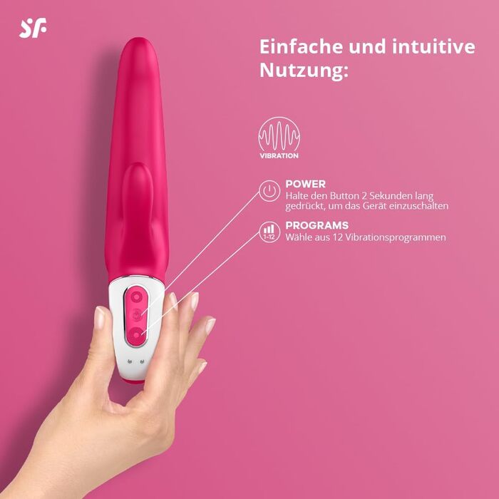 Вібратор Satisfyer Mr. Rabbit | Стимулятор G-точки та клітора | 12 режимів вібрації | Іграшка для дорослих для жінок | Водостійкий (IPX7) | З перезаряджанням