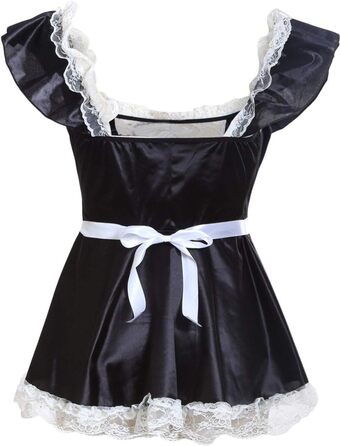 Костюм горничної для косплею: чорне мереживне плаття, сексуальна нічна сорочка, комплект нижньої білизни