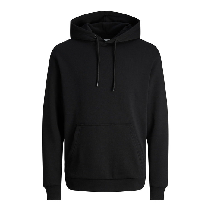 Чоловічий однотонний худі з капюшоном JACK & JONES, чорний, розмір L