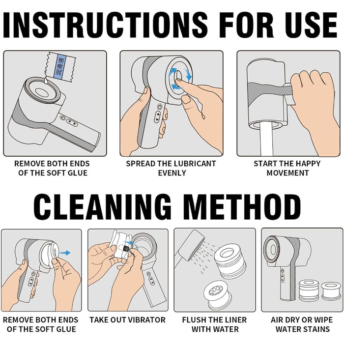 Електричний масажер для чоловіків ChicLSQ Vibrierender Masturbator – для стимуляції та розслаблення, 5 телескопічних та 7 режимів вібрації, автоматичний, з ручкою