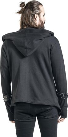 Чоловічий кардиган з капюшоном Archer чорного кольору — стиль Gothic, Rockwear, Streetwear, розмір L