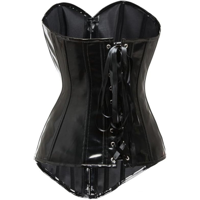 Корсет-топ KUOSE з PVC шкіри, чорний, розмір L - готичний стиль