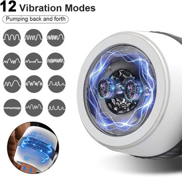 Електричний секс-іграшка для чоловіків JFRong - вібратор-чаша з 12 режимами, автоматичний, для мастурбації, тренування пеніса