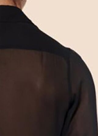 Чоловіча прозора сорочка Detten: мереживна футболка з довгим рукавом, сексуальна клубна сорочка, розмір 3XL, чорний колір