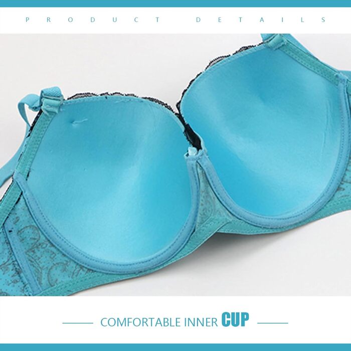 Чорний мереживний бюстгальтер та труси Moonbadi з пуш-ап, розмір 85E, червоний