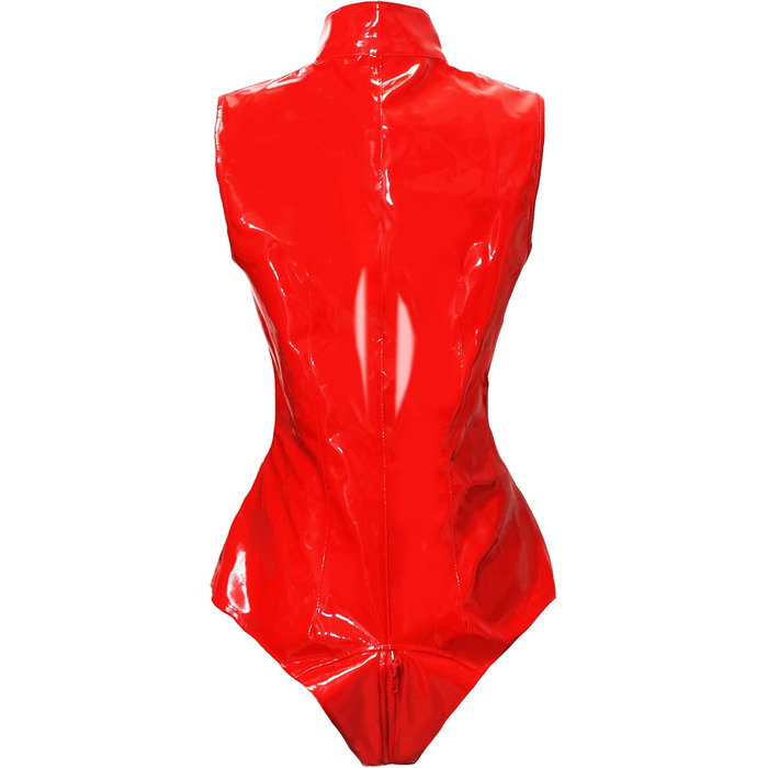 Боді з латексу PVC червоного кольору Bslingerie® для жінок, ефектний (Getaway Solids)