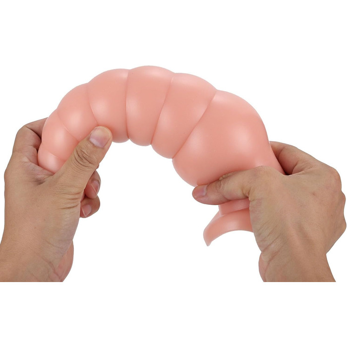 Анальний секс-іграшка YXBLV з великим куполом та сильним присоском, гнучкий дилдо для мастурбації, чорний (25.5 см)