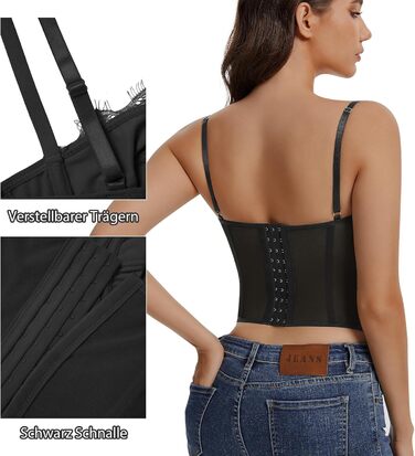 Корсетний топ для жінок з повним бюстом, чорний, XL. Корсет, повсякденний топ, сексуальний кроп-топ з бретелями.