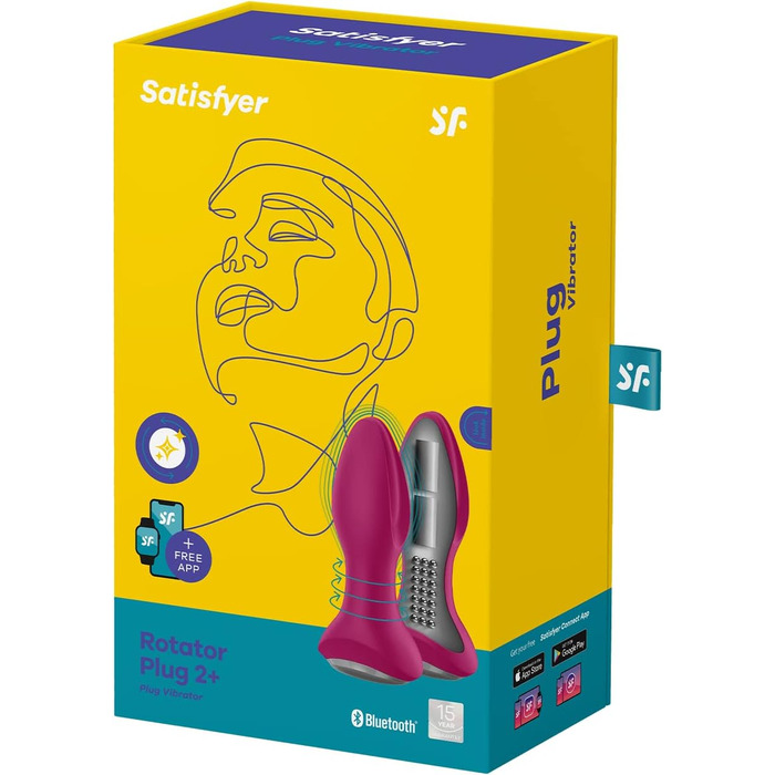 Satisfyer Rotator Plug 1 Connect: вібруючий анальний плагін з Bluetooth | Ротаційні перлини, водонепроникний (IPX7) | Для чоловіків та жінок