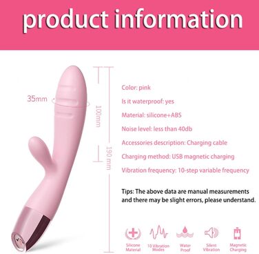 Вібратор Rabbit G-Punkt: класичний вібратор для стимуляції клітора та анусу, 10 режимів, рожевий