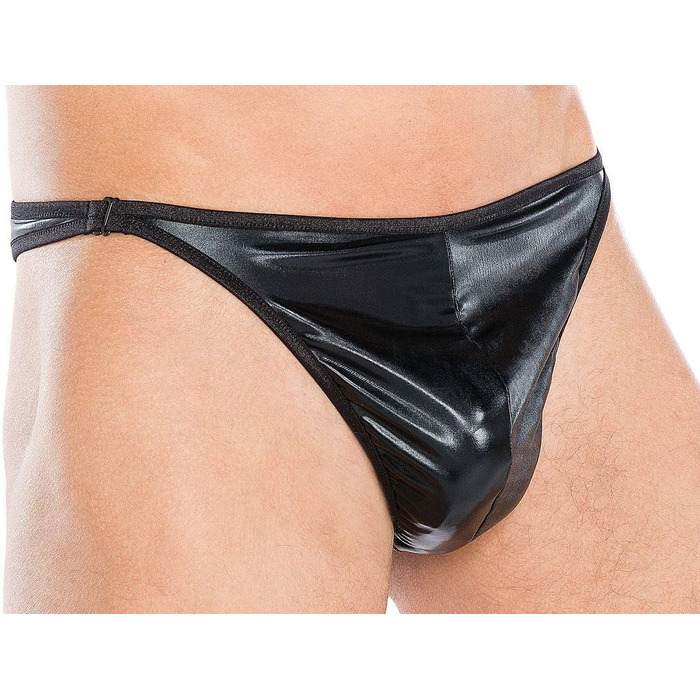 Чоловіча трусика-стрінги Andalea Wetlook чорного кольору, 4XL-5XL