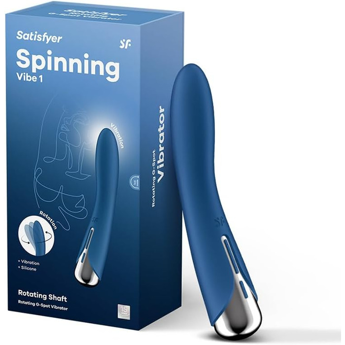 Вібратор Satisfyer Spinning Vibe 1 G-Punkt | 12 вібрацій та 5 програм обертання | Для жінок | Водостійкий (IPX7) | (Блакитний)
