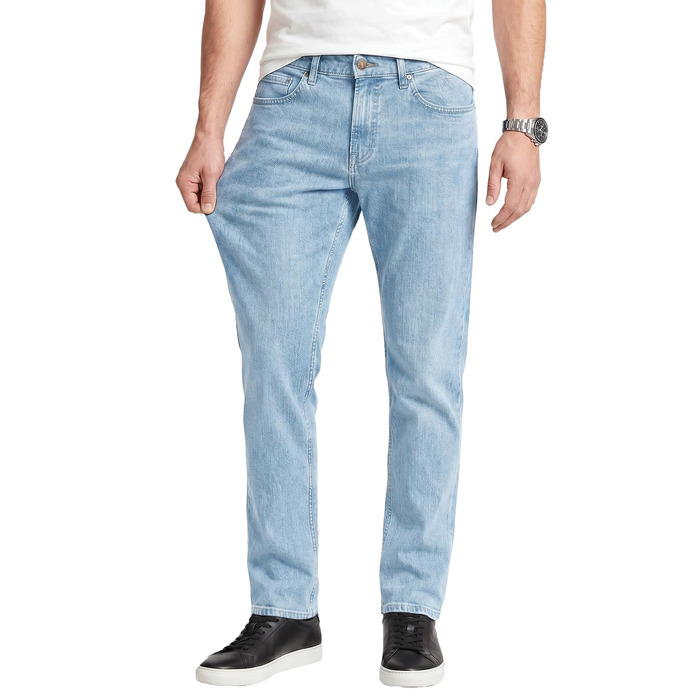 Чоловічі джинси Runcati Slim Fit з бавовни та стрейч, світло-блакитні, повсякденні та ділові штани (30W / 30L)