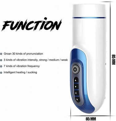 Масажер для чоловіків з нагріванням та 7 режимами вібрації, 3D силіконова вагіна, автоматичний масажер для чоловіків