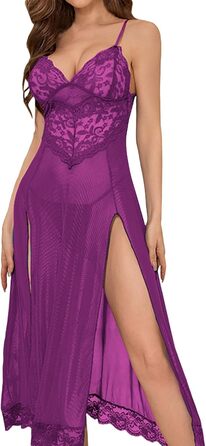 Сексуальна спідня білизна для жінок: мереживний боді, корсет, піжама, нічна сорочка, babydoll, спідниця, нічна сукня, фіолетовий колір, регульовані бретельки, для свята День Святого Валентина