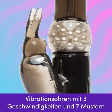 Вібратор Lovehoney Jessica Rabbit | Подвійна стимуляція для дорослих | 13 см вібратор з ротаційним валом | Стимулятор клітора та G-точки | Водонепроникний масажер для жінок та пар | Чорний