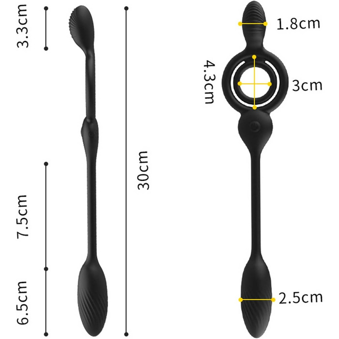 Масажер для чоловіків 4-в-1: кільце-стимулятор, масажер простати, анальні кулі, G-spot масажер. Іграшки для дорослих, для пар
