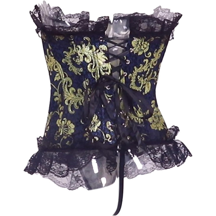 Жіноче корсетне приглудне (XL), блакитне - класична корсетна сукня з мереживом для формування талії