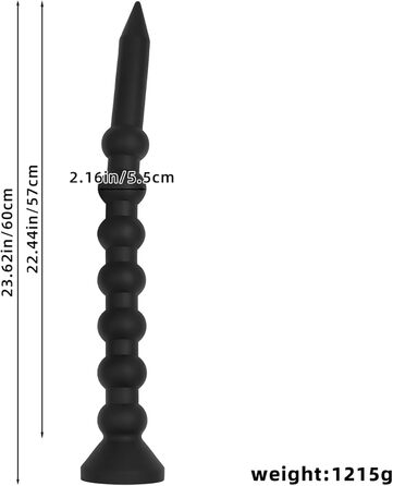 Анальний дилататор Cafurey 60 см з 7 кульками, м'який силікон, тренажер для анусу, для жінок та чоловіків (чорний)
