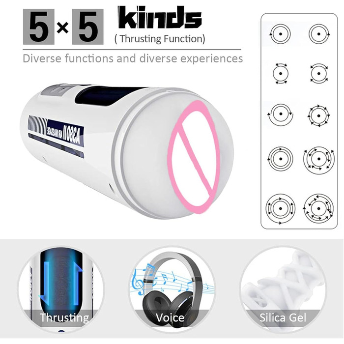 Масажер для чоловіків з телескопічною рухом, секс-іграшка