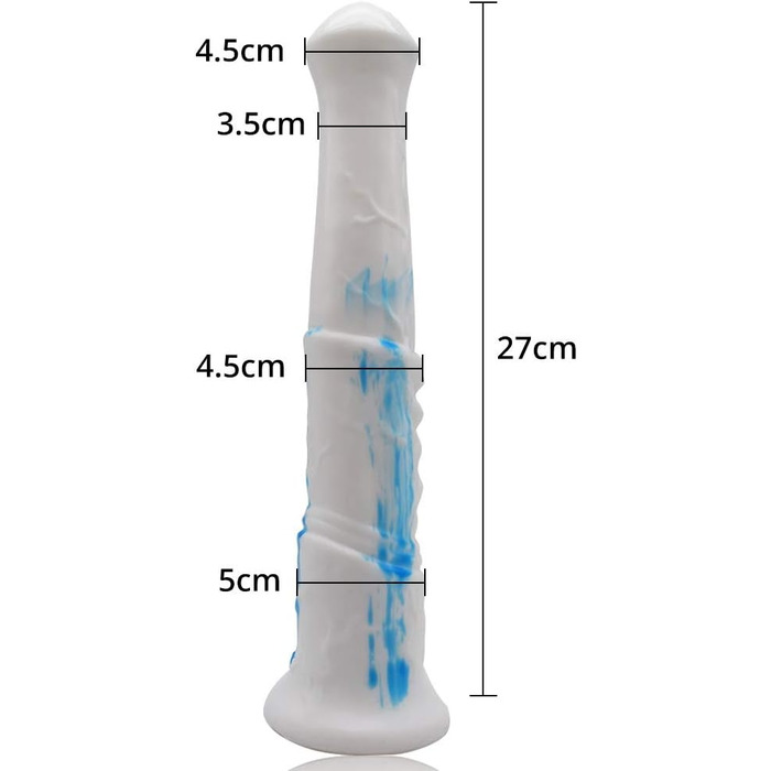 Аналдильт Ролука 27 см: стимулятор G-точки, масажер простати (білий + синій)