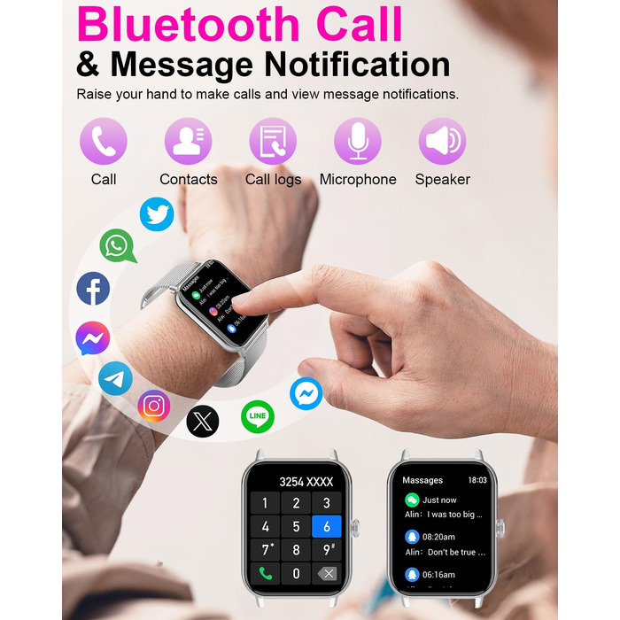 Смарт-годинник унісекс з Bluetooth-дзвінками, 1.85