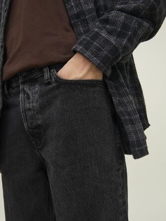 Чоловічі джинси Jack & Jones JJIEDDIE JJORIGINAL SBD 911 NOOS, вільний крій (Loose Fit), чорний денім, розмір 31W/32L