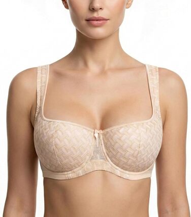 Дизайнерський бюстгальтер Lemorosy для дирндля з кісточками, balconette, чашечками-півкругом, широкі бретелі, м'який та приємний на дотик, хороша підтримка (80B, темно-бежевий)