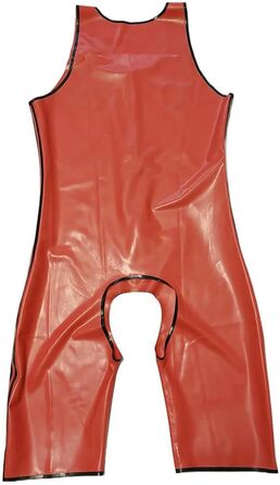 Чоловічий латексний комбінезон GAYLOP з вирізом у паху, без рукавів, чорно-жовтий, ручної роботи