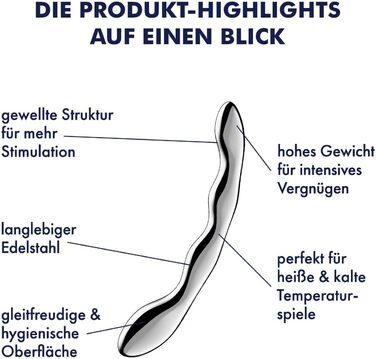 Satisfyer Cosmic Crest 2: сталевий дildo для жінок з хвильовою структурою | Інтимні іграшки | Температурні відчуття (тепле/холодне) | Ергономічний дизайн | Wellness-інструменти для жінок