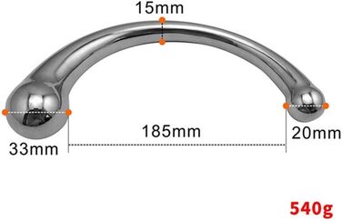 Анальний плагін з подвійним наконечником з нержавіючої сталі - масажер простати для жінок та чоловіків