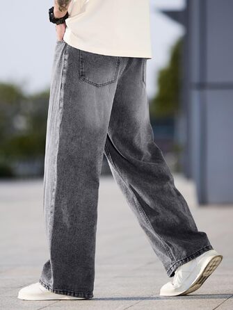 Чоловічі джинси Baggy широкого крою Skater стиль, сірі денім штани (розмір XS, D10)