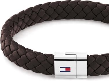 Шкіряний чоловічий браслет Tommy Hilfiger (чорний, коричневий, синій)
