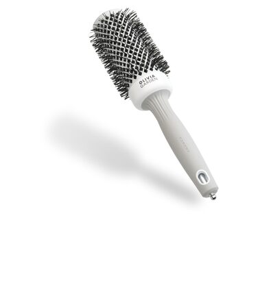 Керамічна кругла щітка для волосся Olivia Garden Expert Blowout Shine (45 мм, XS) — антистатична, для гладких та блискучих локонів, біло-сіра