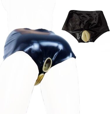 Штани латексні ALMYMM для жінок, сексуальна білизна з анатомічною вставкою, чорний колір, універсальний розмір