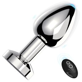 Вібратор анальний Metall Anal Vibrator зі 10 режимами вібрації, пультом дистанційного керування, стимулятор простати. Іграшки для дорослих для початківців, чоловіків, жінок, пар (сріблястий).