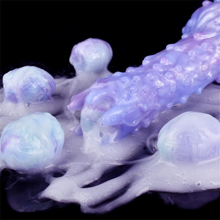 Анальний ділдо Soarvlorfy Extrem Eiablage з силікону, 5 яєць, XXL, для чоловіків та жінок, SM-іграшки, фіолетовий/синій комплект