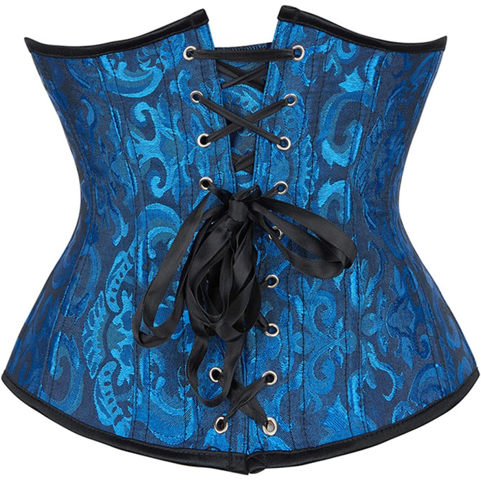 Корсет Sxybox для під грудьми, шнурування, корсаж, бюстгальтер, XXL, темно-синій - ідеально для Хелловіну та карнавалу