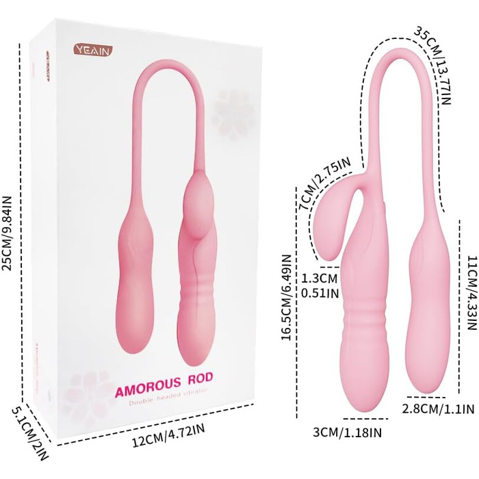 Вібратор Doppelkopf 3-в-1: анальний, кліторальний, G-точка. Силіконовий вібратор з 12 режимів та 3 телескопічними режимами.