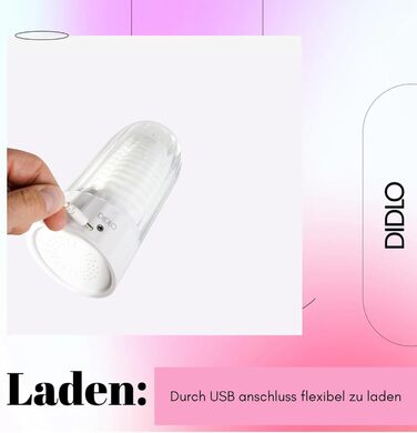 Електричний мастурбатор для чоловіків DIDLO Rotor-MM15 Special Edition, MICAELA SCHÄFER, обертання та вібрація, USB-зарядка, 30 см (Heating Cup)